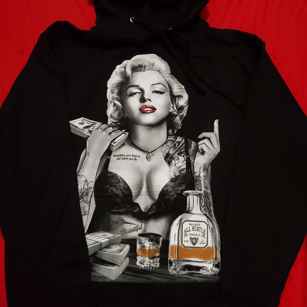 Marilyn Monroe tequila Logo Printed Hoodie